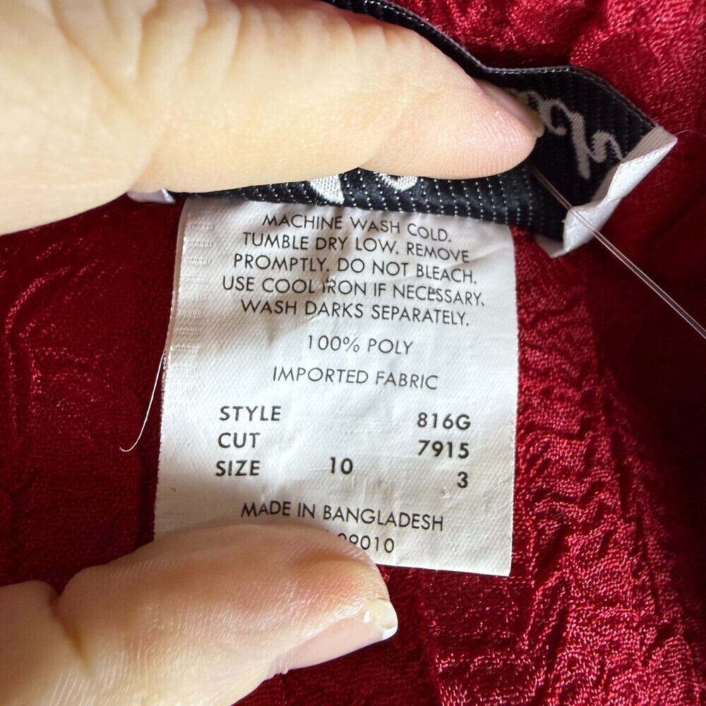 N Touch Vintage Red Crinkled Texture Women's Jacket, Sz 10, Pockets Y2K Business - Picture 14 of 16